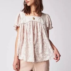 FREE PEOPLE Sunrise To Sunset Top in Champagne Dream Size Large